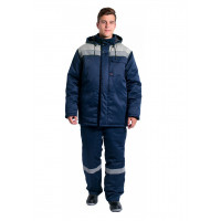 Куртка зимняя Эксперт-Люкс NEW (тк.Смесовая,210), т.синий/серый