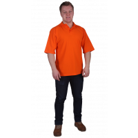 Рубашка-поло с манжетами оранжевая
