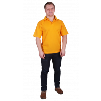 Рубашка-поло с манжетами желтая