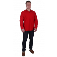 Рубашка-поло с длинным рукавом красная