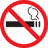 Знак запрещающий Т340 Дополнительный знак о запрете курения (Пленка 200 x 200)