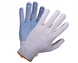 Перчатки защитные Стандарт, 7,5 кл  5-ти нитка ЛАЙТ (точка, волна, протектор)