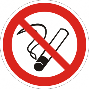 Знак запрещающий Р01 Запрещается курить (Пленка 100 х 100)
