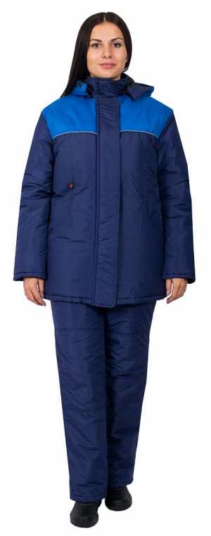 Куртка зимняя женская Снежана (тк.Таслан), т.синий/васильковый