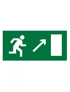 Знак эвакуационный E05 Направление к эвакуационному выходу направо вверх (Пленка 150 х 300)