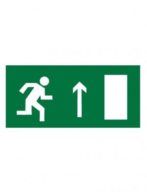 Знак эвакуационный E11 Направление к эвакуационному выходу прямо (правосторонний) (Пленка 150 х 300)