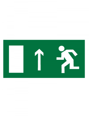 Знак эвакуационный E12 Направление к эвакуационному выходу прямо (левосторонний) (Пленка 150 х 300)