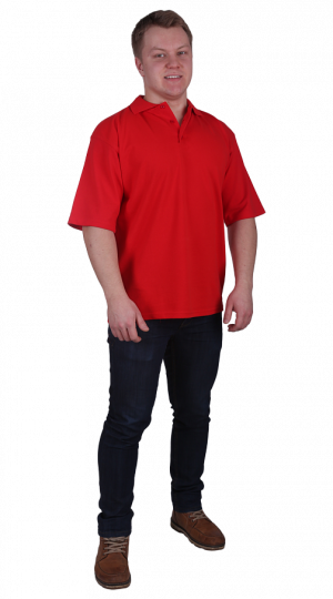 Рубашка-поло с манжетами красная