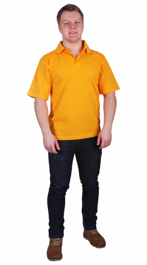 Рубашка-поло с манжетами желтая