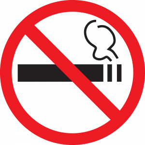 Знак запрещающий Т340 Дополнительный знак о запрете курения (Пленка 100 x 100)