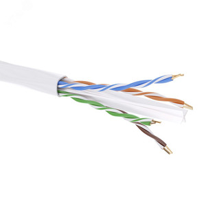 Витая пара U/UTP 4 пары CAT 6 нг(А)-HF бухта белый 305м (DKC) RN6UUA01WH