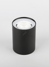 Подсветка накладной, GU10, D80х100мм, черный/хром (50/900) (ЭРА) Б0041502