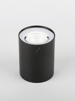 Подсветка накладной, GU10, D80х100мм, черный/хром (50/900) (ЭРА) Б0041502