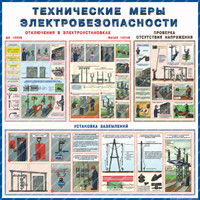 Стенд Технические меры электробезопасности (1000х1000х3мм, пластик)