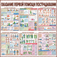 Стенд Первая помощь пострадавшим (1000х1000х3мм, пластик)
