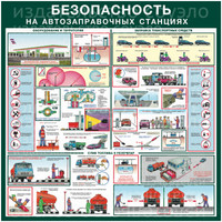 Стенд Безопасность на автозаправочных станциях (1000х1000х3мм, пластик)