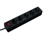 Сетевой фильтр ПВС КОСМОС  3х0.75 черный 1.8м с выключателем (Космос) FKsm1.8m-5g(B)