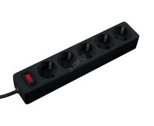 Сетевой фильтр ПВС КОСМОС  3х0.75 черный 1.8м с выключателем (Космос) FKsm1.8m-5g(B)