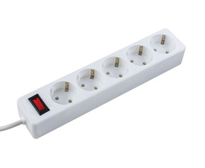 Фильтр сетевой ПВС 3х0.75 белый 5м с выключателем (Космос) FKsm5m-5g(W)