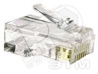 Разъем RJ-458P8C под витую пару категория 5e экранированный универсальный 100 шт (Hyperline) 49375