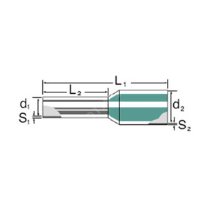 Наконечник с пластиковой изолированной втулкой H1,0/14D R SV (Weidmueller) 9019420000