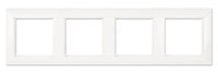 Рамка 4-местная для вертикальной и горизонтальной установки. Серия- Eco Profi. Материал- термопласт. Цвет- белый (JUNG) EP484WW