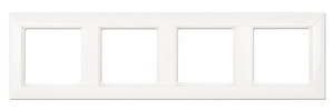 Рамка 4-местная для вертикальной и горизонтальной установки. Серия- Eco Profi. Материал- термопласт. Цвет- белый (JUNG) EP484WW