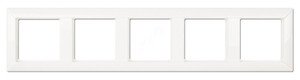 Рамка 5-местная для вертикальной и горизонтальной установки. Серия- Eco Profi. Материал- термопласт. Цвет- белый (JUNG) EP485WW