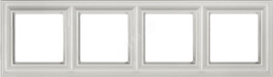 Рамка 4-местная для вертикальной и горизонтальной установки. Серия- Eco DECO. Материал- термопласт. Цвет- белый (JUNG) EPD484WW