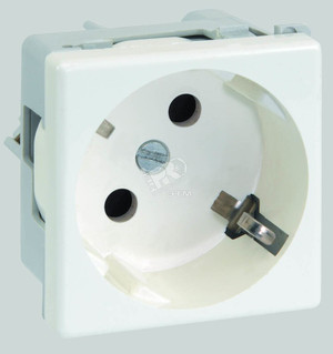 Connect Розетка с заземлением 16А 250В 45х45мм винтовые клеммы SC белый (Simon) K01-9