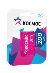 Аккумулятор 200мАч 6F22 NiMh 1Bl (Космос) KOCNI-MH6F22(200mAh)