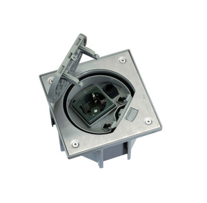 Connect Влагостойкая основа IP66 с розеткой с заземлением К45 и коннектором RJ45 катег.5e UTP сталь (Simon) KSE15U-23-72