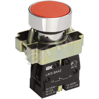 Кнопка управления LAY5-BA61 без подсветки синяя (IEK) BBT60-BA-K07