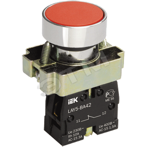 Кнопка управления LAY5-BA61 без подсветки синяя (IEK) BBT60-BA-K07