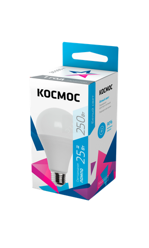 Лампа светодиодная LED 25Вт 220В E27 D65х130 4500 белый A65 (Космос)