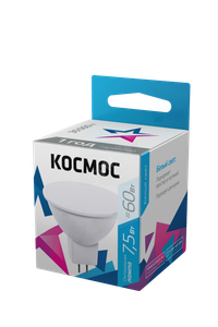 Лампа светодиодная LED 7.5Вт JCDR 220В GU5.3 D50х45 4500 белый 600лм (Космос)