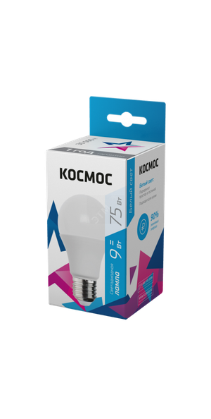 Лампа светодиодная LED 9Вт 220В Е27 D55х98 4500К белый 720 лм A55 (Космос) LkecLED9wA55E2745
