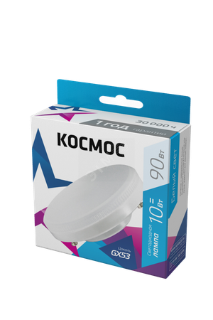 Лампа светодиодная LED 10Вт 220В GX53 4500K белый 800 лм (Космос) Lksm_LED10wGX5345C