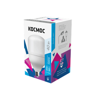Лампа светодиодная LED 40Вт 220В Е27 D100х168 4500К белый 3800 лм (Космос) LksmHWLED40WE2745