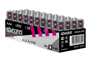 Элемент питания LR03 (AAA) алкалиновая уп. 40 шт. Alkaline Pack-40 (ФАZА) 5023024