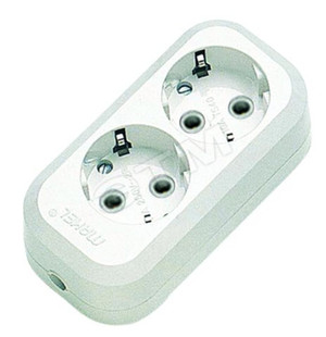 Колодка удлинителя 2 гнезда с заземлением (Makel) MGP111