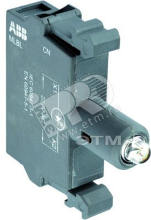 Патрон MLBL-01Y со встроенным светодиодом желтый 24В AC/DC (ABB) 1SFA611621R1013