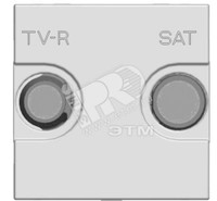 Zenit Розетка телевизионная TV-R-SAT оконечная с накладкой серебро (ABB) N2251.7 PL
