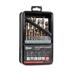 Набор сверл по металлу НСС-25К серия ПРОФИ (КВТ) 106206