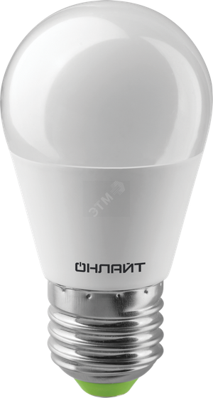 Лампа светодиодная LED 10вт Е27 белый матовый шар (ОНЛАЙТ) 61969