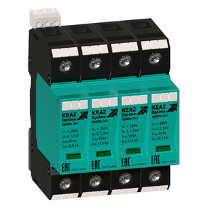 Ограничитель импульсных перенапряжений (УЗИП) 4П 12,5кА (класс I + II + III) OptiDin OM-I-4-280/12,5 (КЭАЗ) 114243