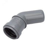 Отвод 32 45 град, для внутренней канализации, серый (Политэк) 100345