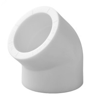 Угольник 40 мм 45 град., полипропиленовый PPR, белый (Политэк) 9400004045