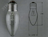 Лампа накаливания ДС 230-60вт Е27 Свеча (Калашниково)
