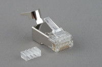 Разъем RJ-458P8C под витую пару категория 6 экранированный для жил 1.35-1.5 с оболочкой 10 шт (Hyperline) 49340